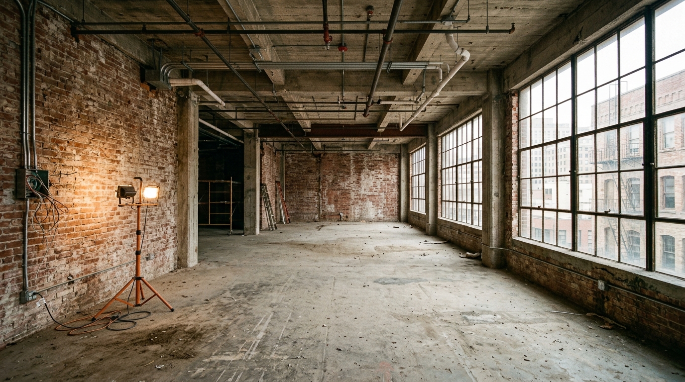 Raw residential shell before interior work